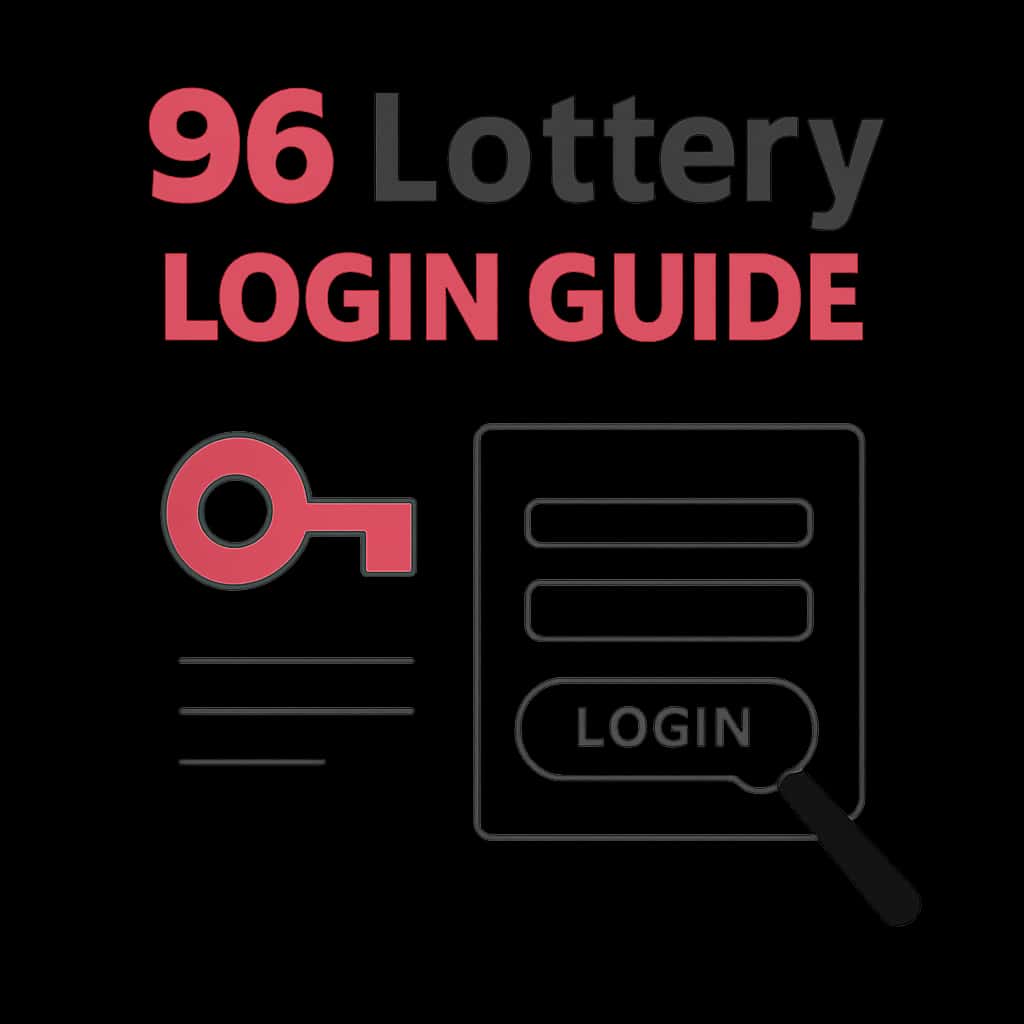 Illustration demonstrating the steps to log in to 96 Lottery.