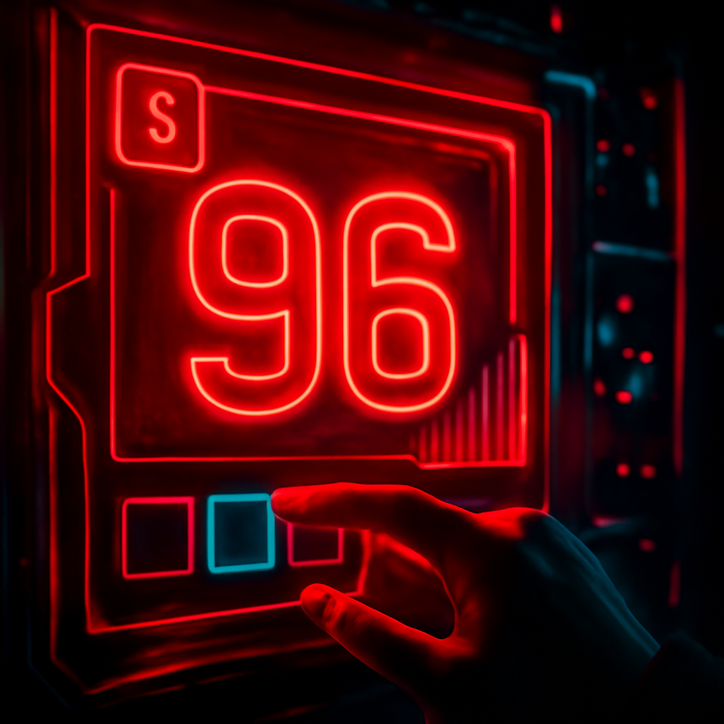 Illustration detailing the key features of 96 Lottery on iOS.