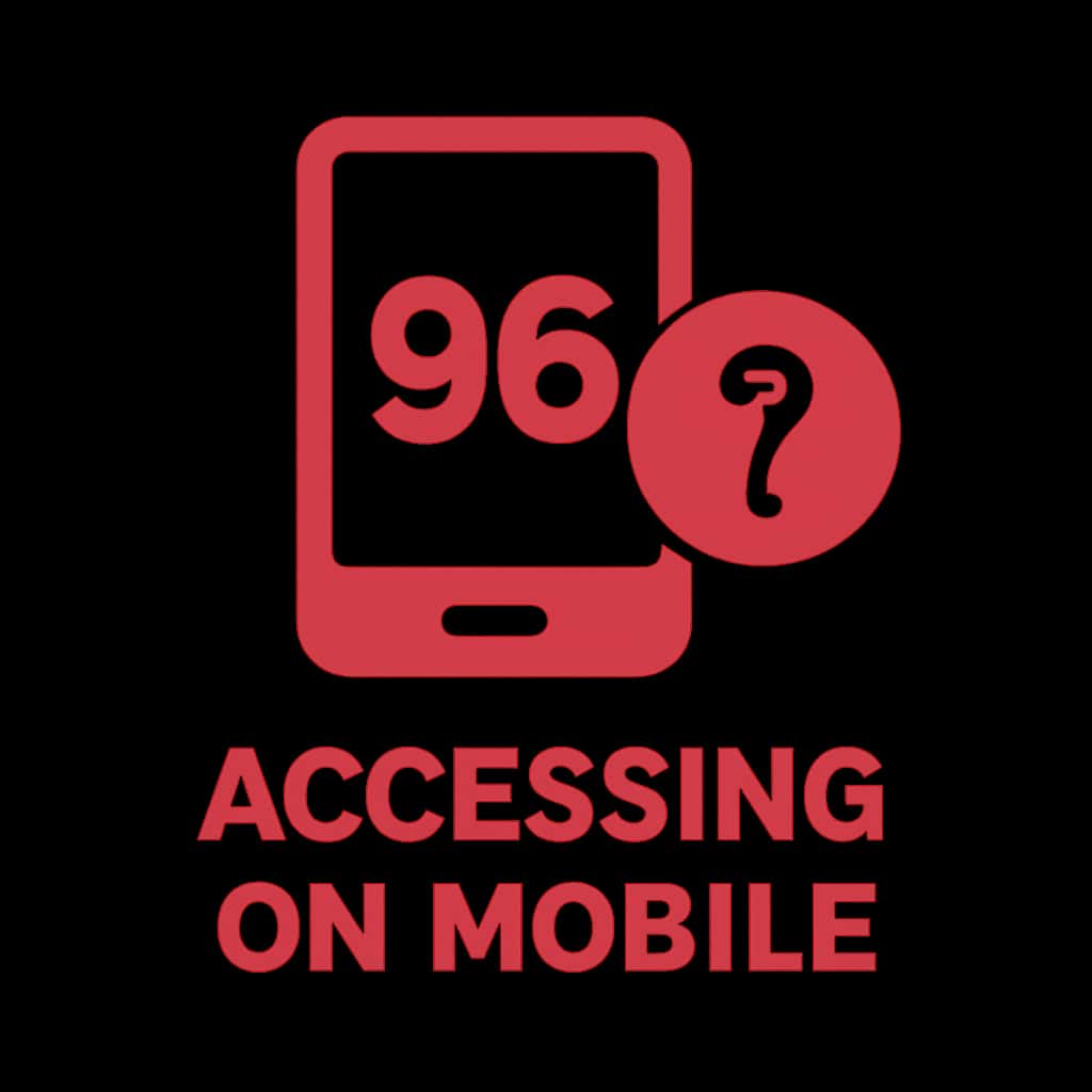 A badge depicting mobile access to the 96 Lottery.