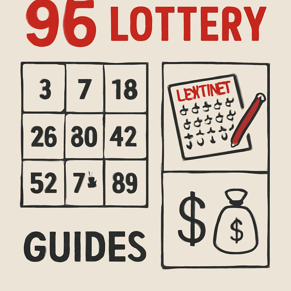 An educational diagram showcasing features of 96 Lottery Guides.
