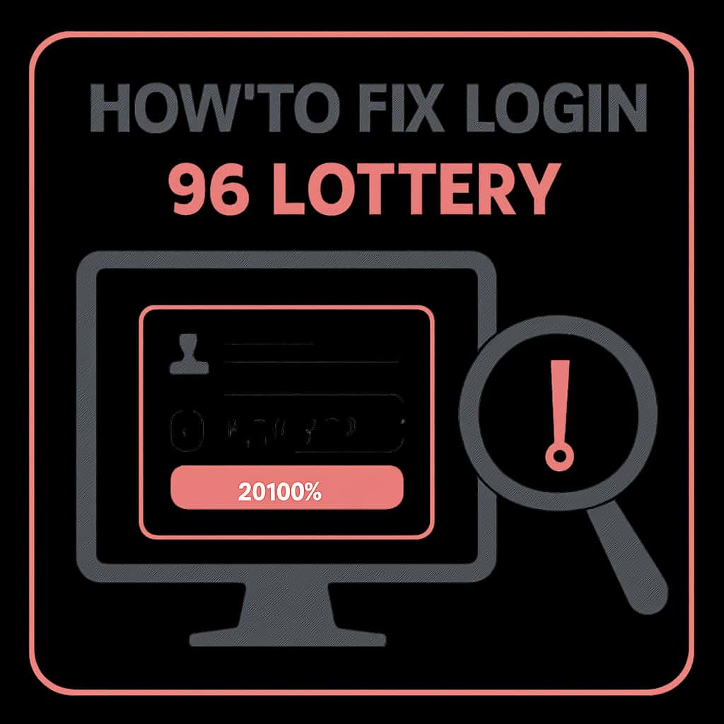 An educational diagram outlining strategies for troubleshooting login issues on the 96 Lottery platform.