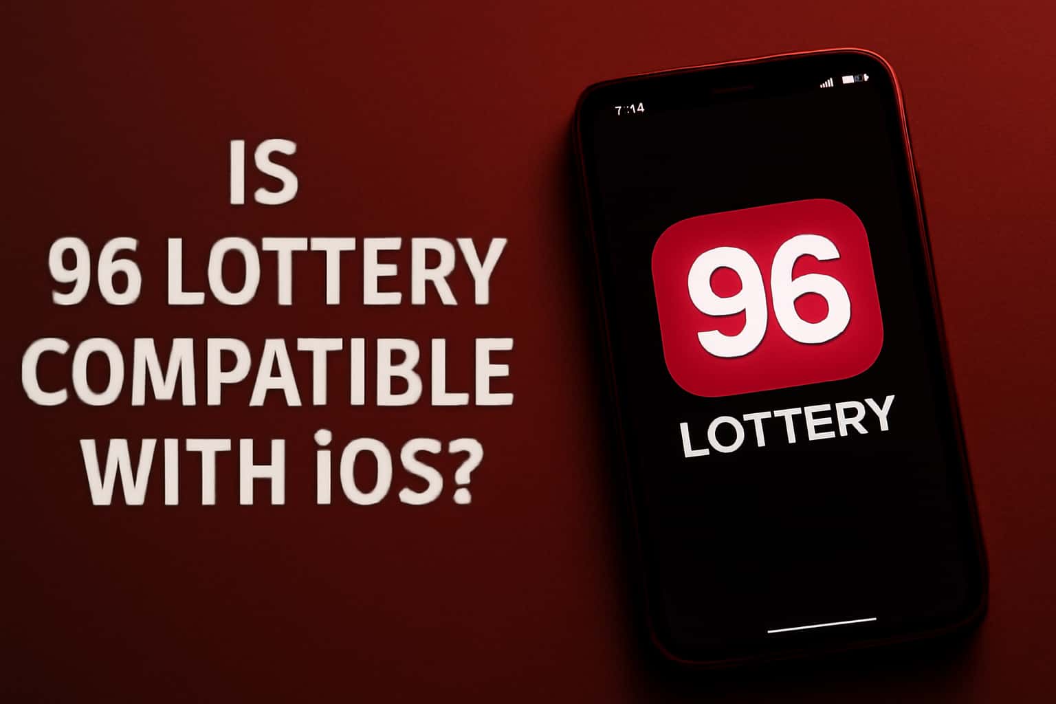 High-tech image illustrating the compatibility of 96 Lottery with iOS devices.
