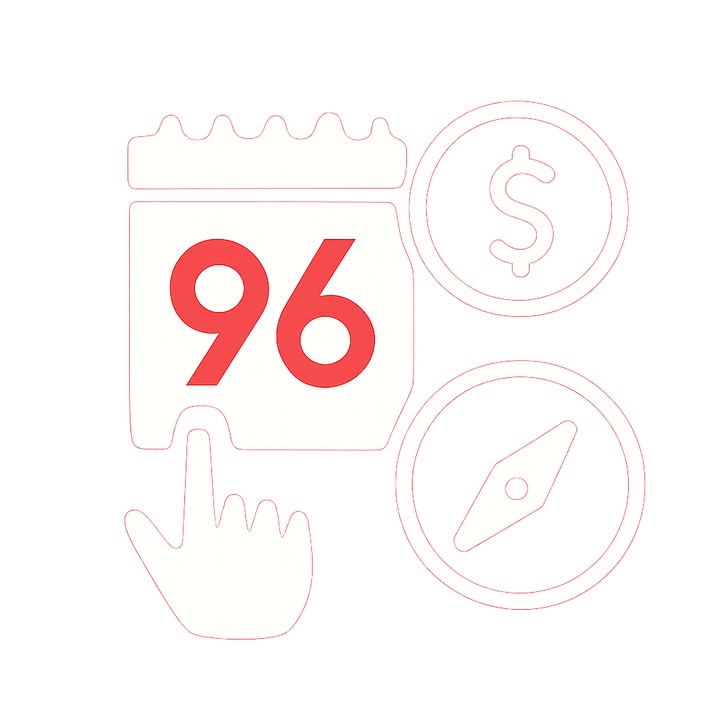 A professional icon representing the 96 Lottery User Experience Guide.