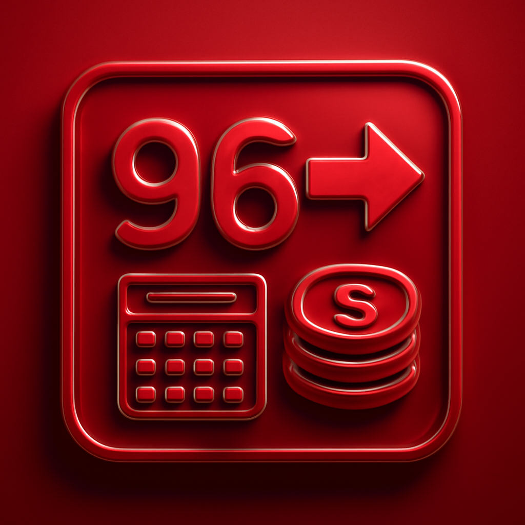 A badge concept symbolizing the exploration of 96 Lottery features.