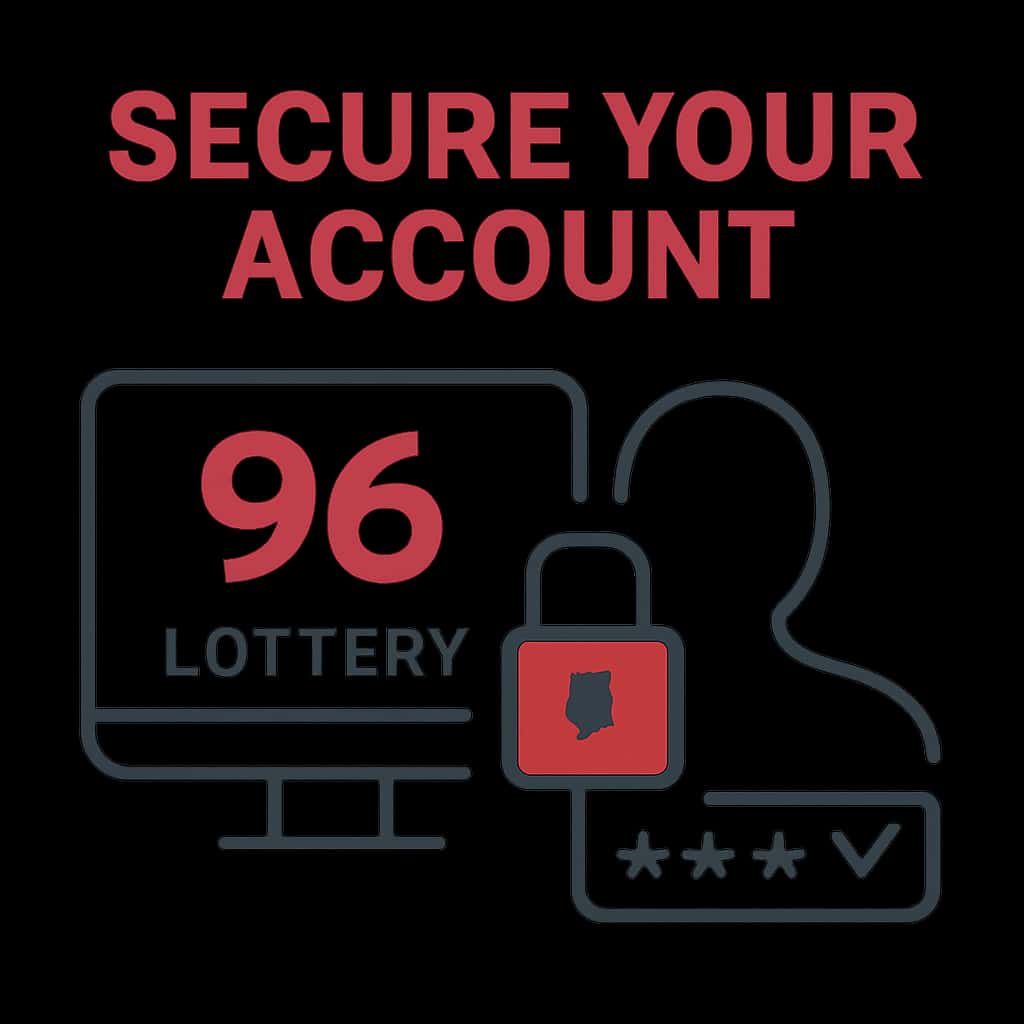 An educational illustration on securing your 96 Lottery account.