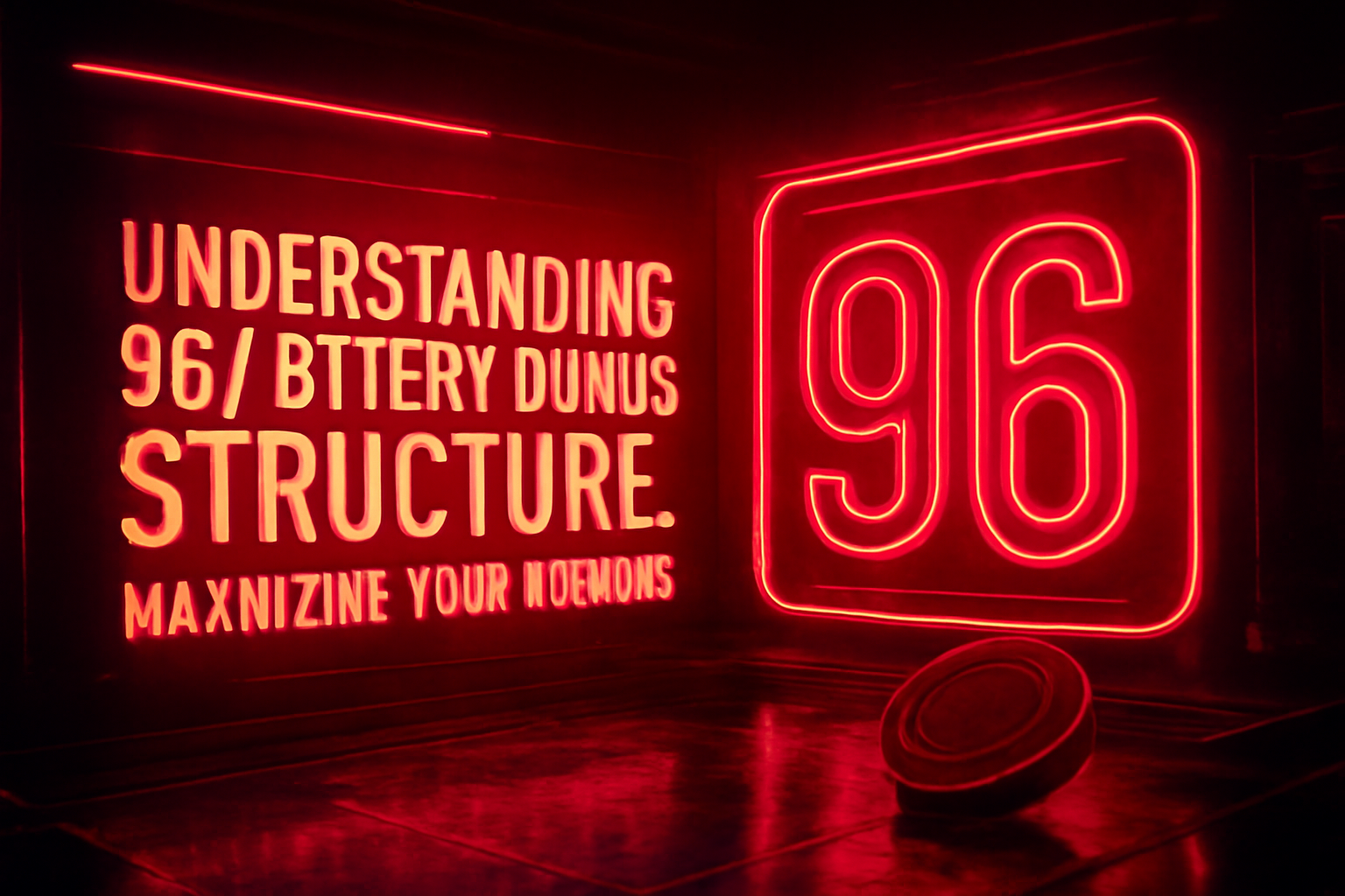 A neutral informational scene showcasing the 96 Lottery features with clear text.